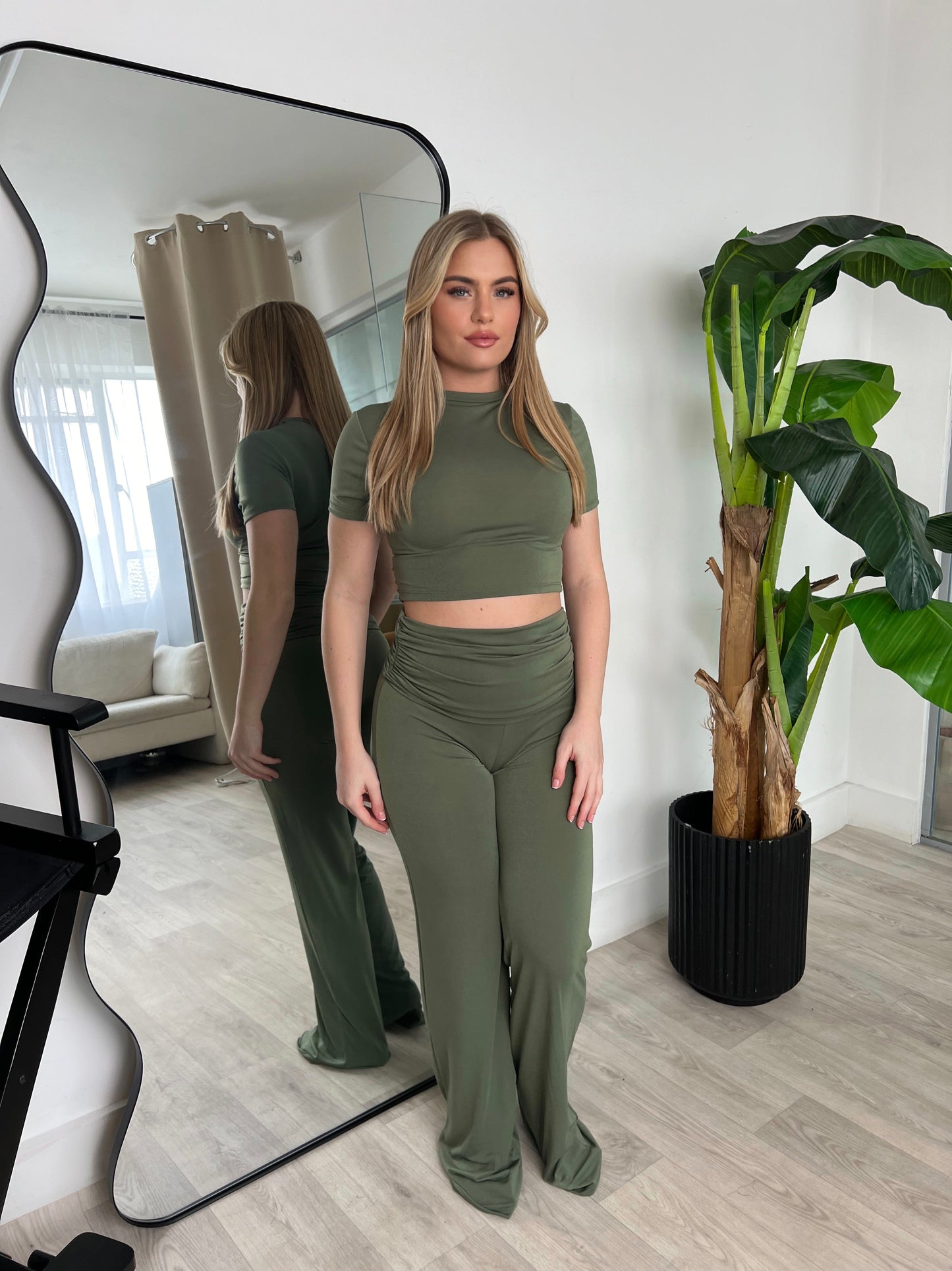 Fold over co-ord khaki