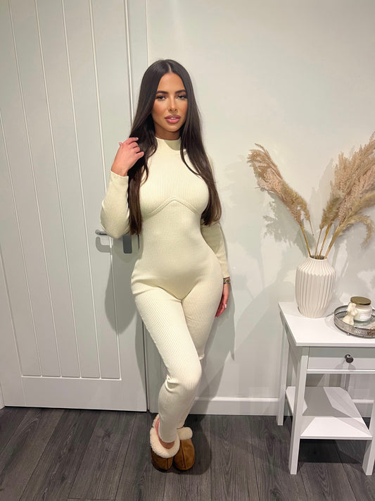 Underwire jumpsuit cream