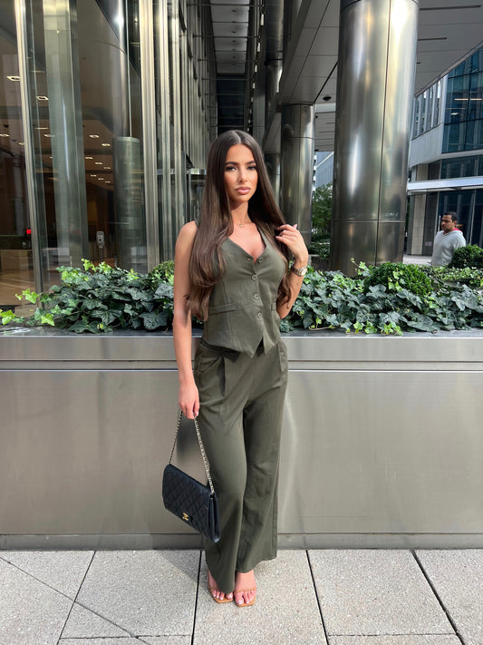 Waistcoat co-ord khaki